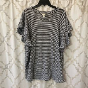 Terra & Sky ruffle sleeve top